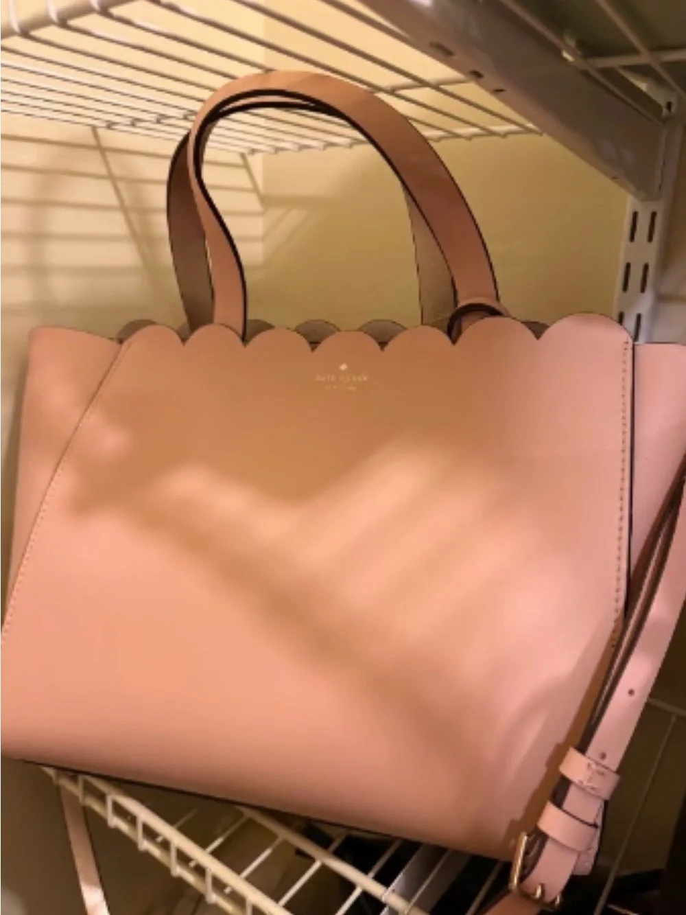 kate spade Pink Scalloped Leather Tote